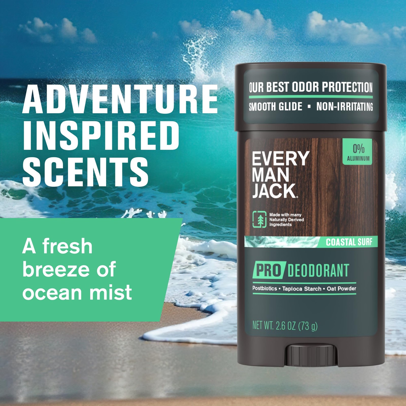 Every Man Jack Men’s Pro Deodorant – 48-Hour Odor 2.6 Ounce (Pack of 1)