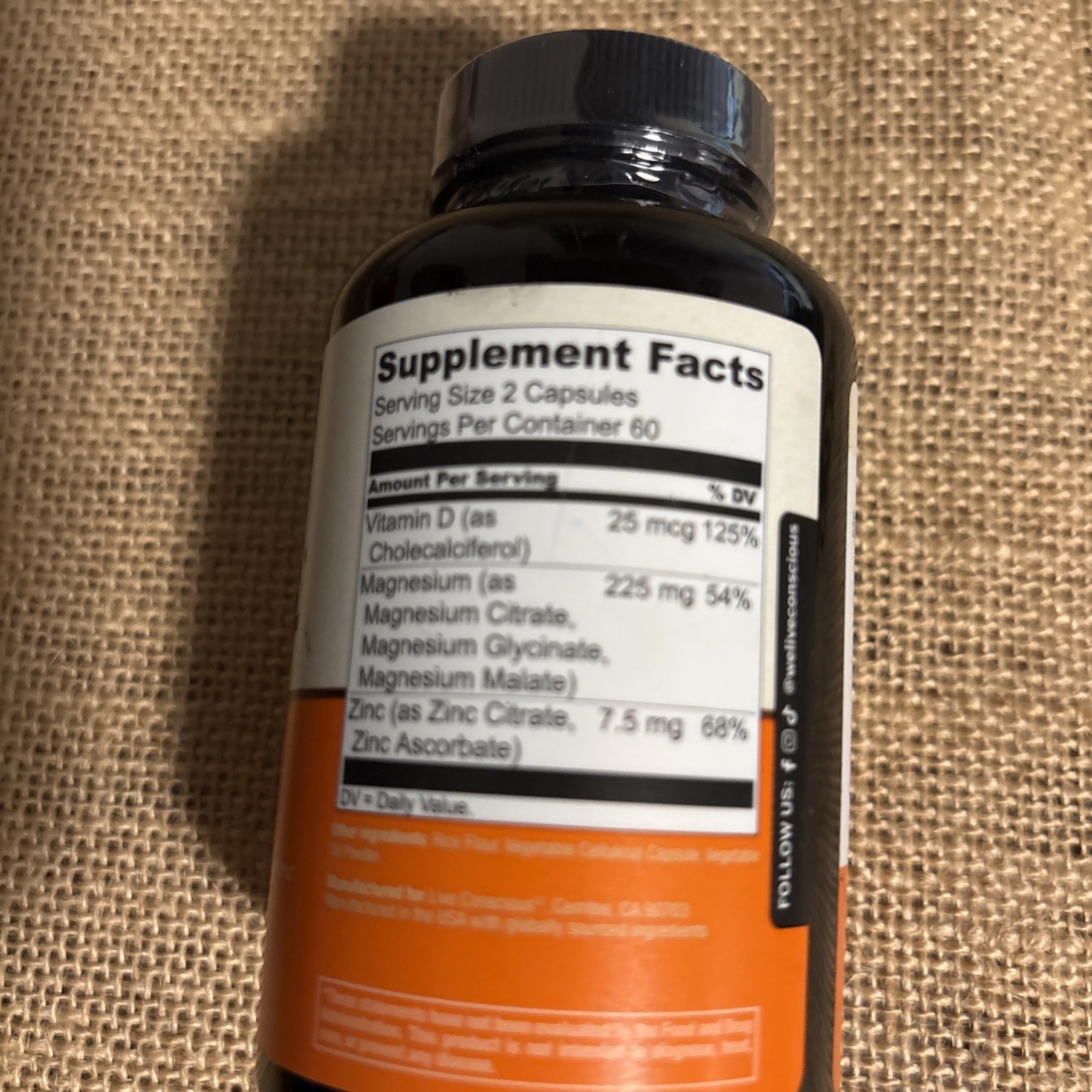 Live Conscious MagWell Magnesium Zinc & Vitamin D3 Sleep Bone Heart Immune 120ct