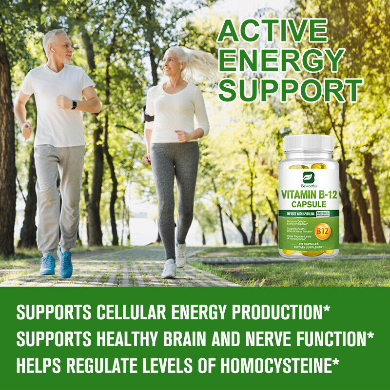 120 Capsules Vitamin B12 1000mcg,High Absorption Vitamin B-12 Energy Support