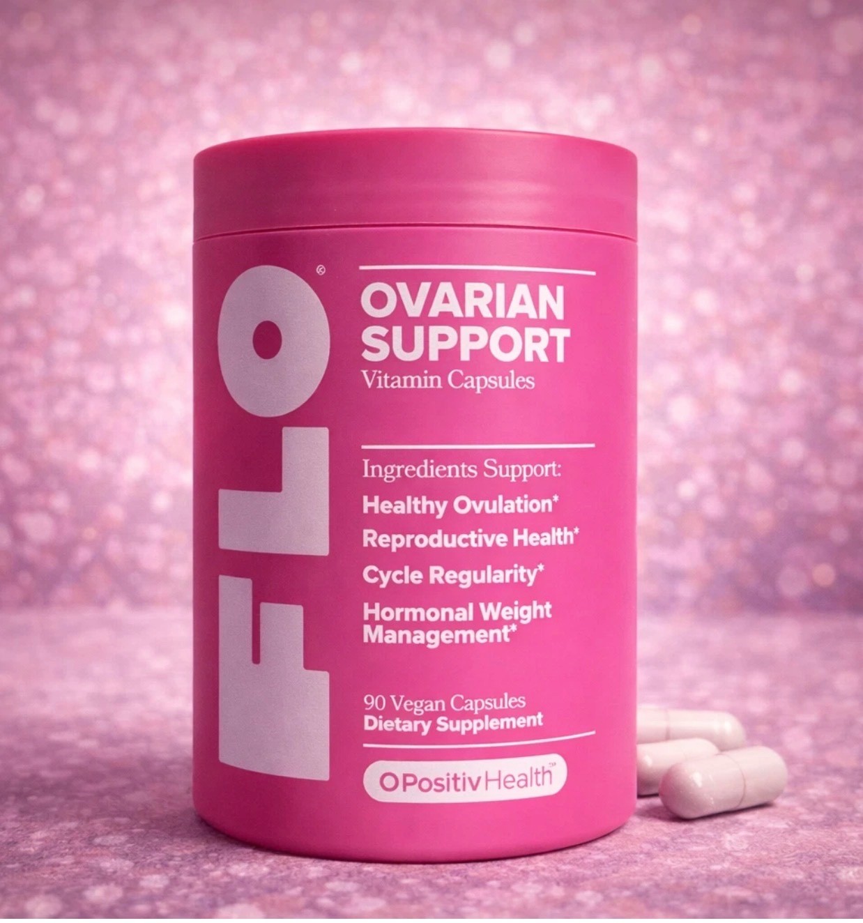 FLO Ovarian Support Vitamin 90 Vegan Capsules Dietary Supplement Hormone Balance