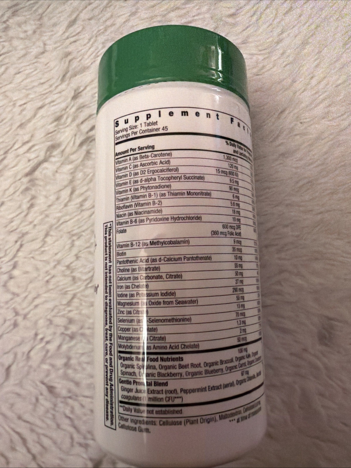 Rainbow Light Prenatal One Real Food Nutrients 45 Tablets 08/2027