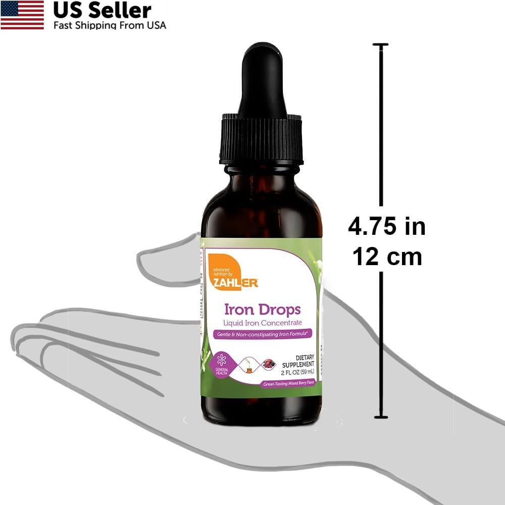 Zahler’s Iron Drops, Liquid Concentrate, 2 Fl Oz (Pack of 1), No Color