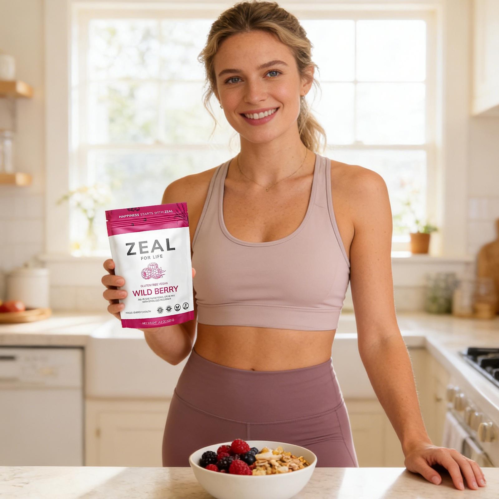 Zeal for Life 30-Day Wellness Bag – Wild Berry (Guarana Free)- for Focus Energy