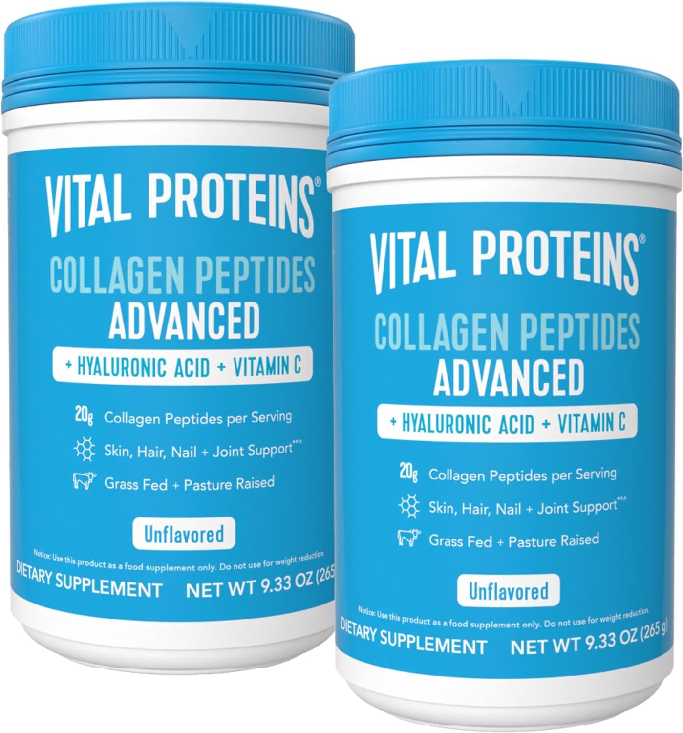 20 oz Collagen Peptides Powder with Hyaluronic Acid and Vit. C – 28 Servings