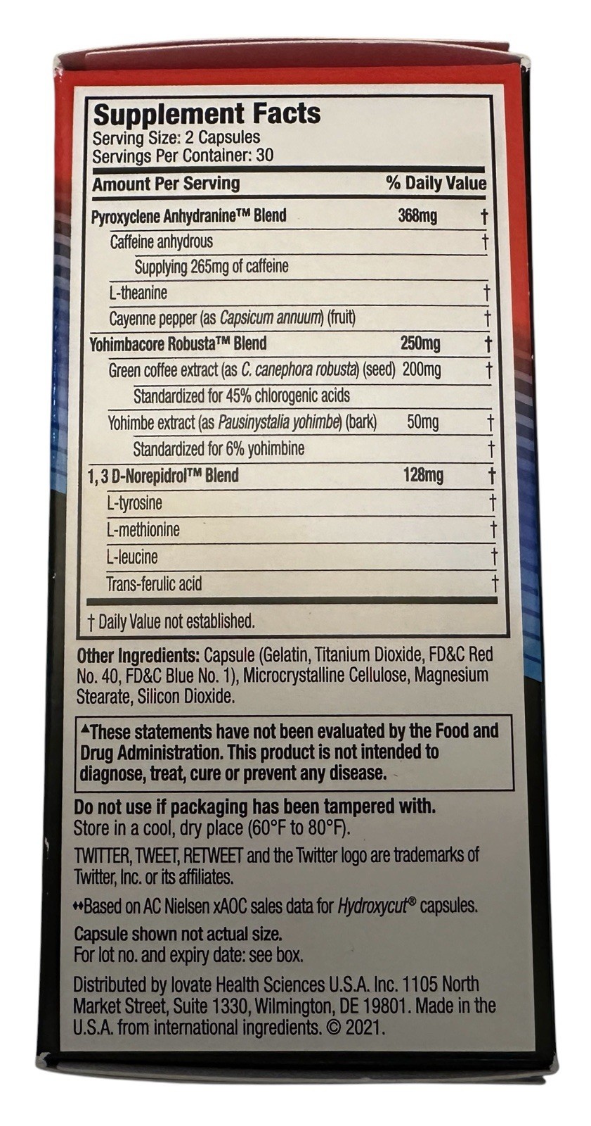 Hydroxycut Hardcore Weight Loss 60 Capsules Expires 06/2027+