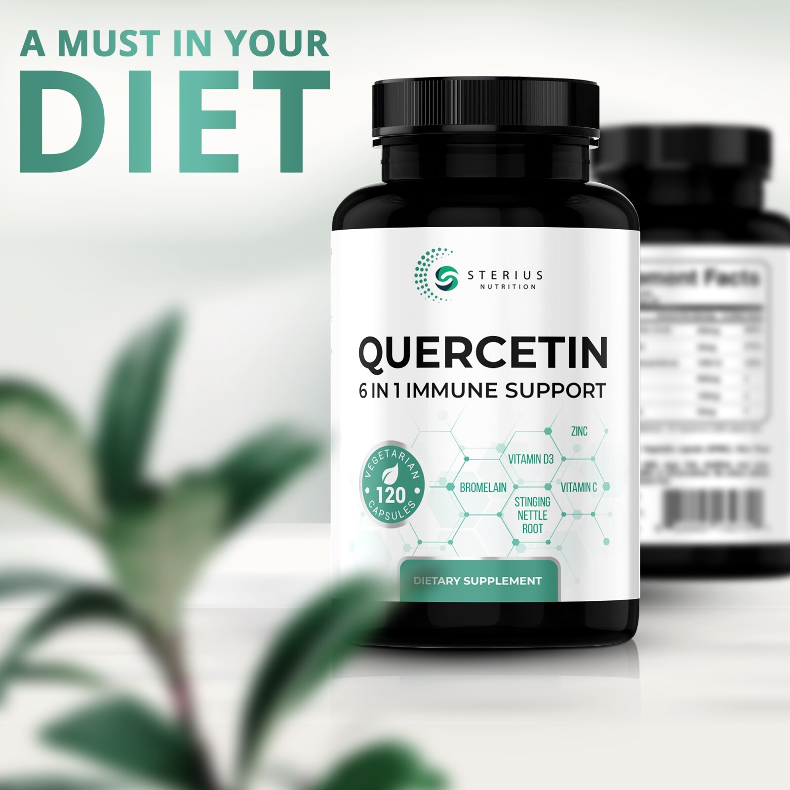 Quercetin with Bromelain, Vitamin C, D, Zinc, Stinging Nettle Root