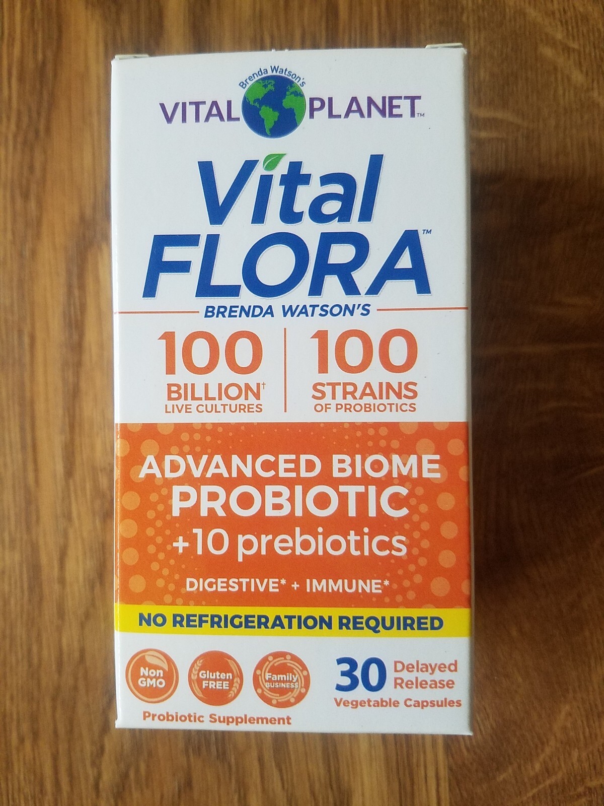 Vital Planet Vital Flora 100 Billion 100 Strain, Advanced Biome 30 Caps Exp.7/27