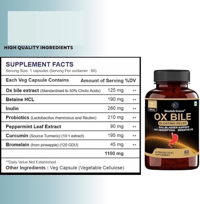 Ox Bile 1100mg Digestive Support