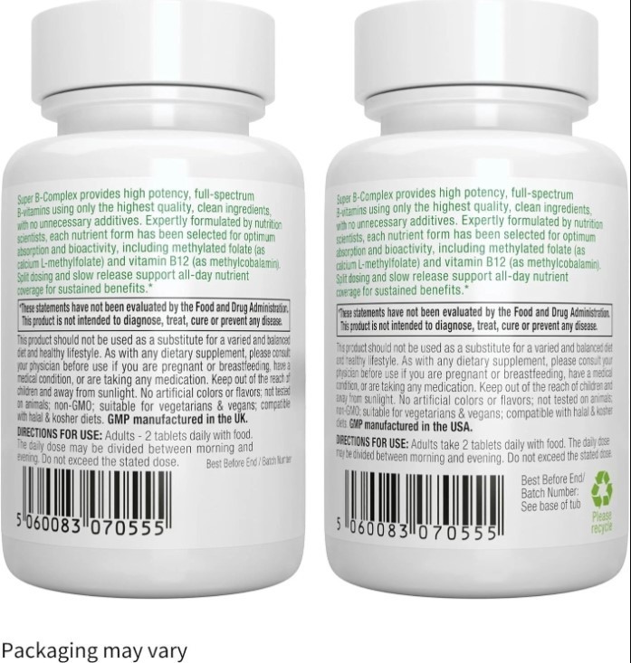 Igennus Super B-Complex Methylated B Vitamins, 60 Small Tablets