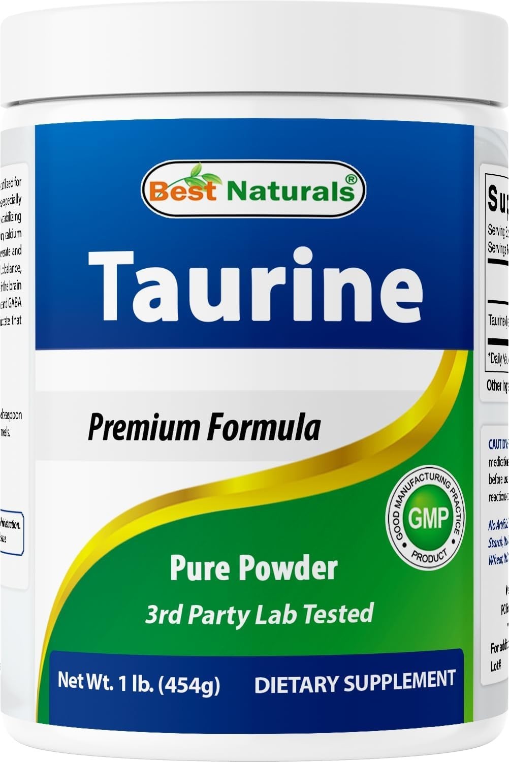 100% Pure Taurine Powder Free Form – Taurine 1000mg per Serving – 1 Lb 454 gm…
