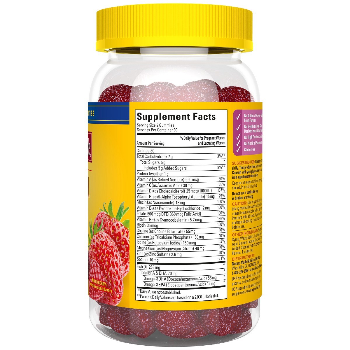 Nature Made Prenatal Gummies with DHA and Folic Acid – 60ct