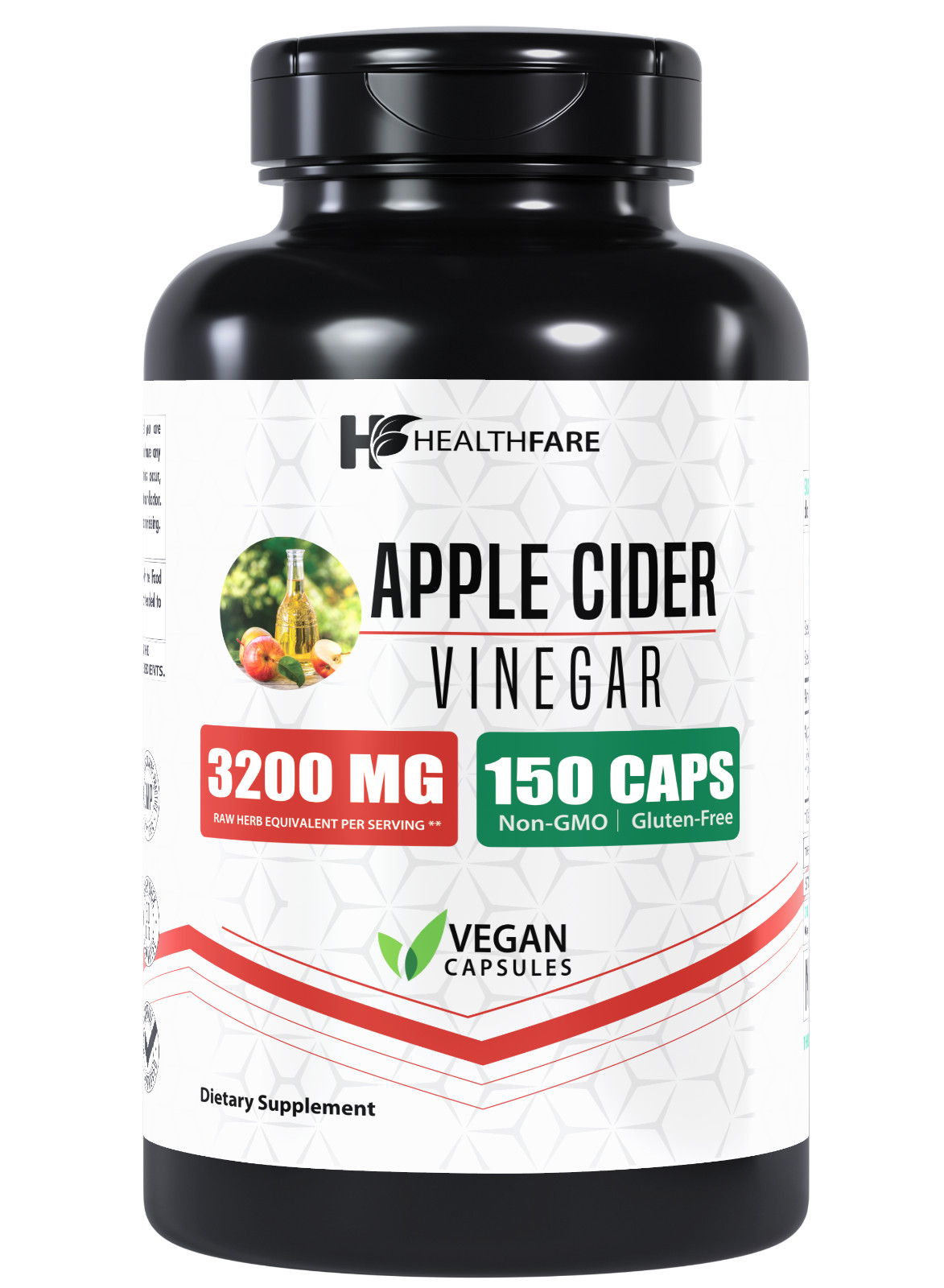 Healthfare Apple Cider Vinegar 3,200mg Maximum Immune Strength ACV Supplement