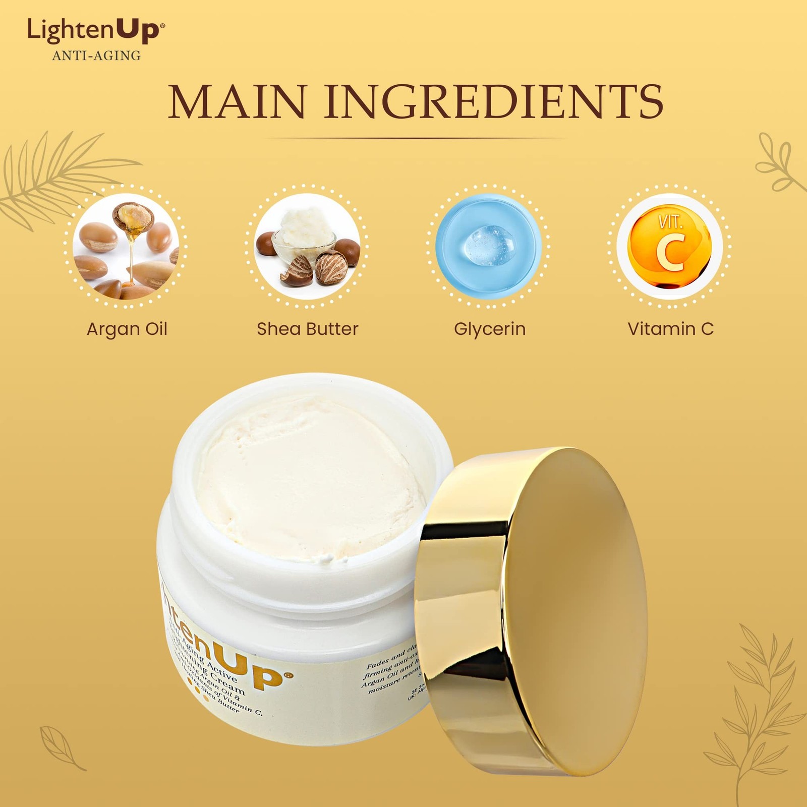 OMIC Lighten-Up Anti-Aging, Skin Brightening Cream – 4.4 fl oz / 100 ml – wit…