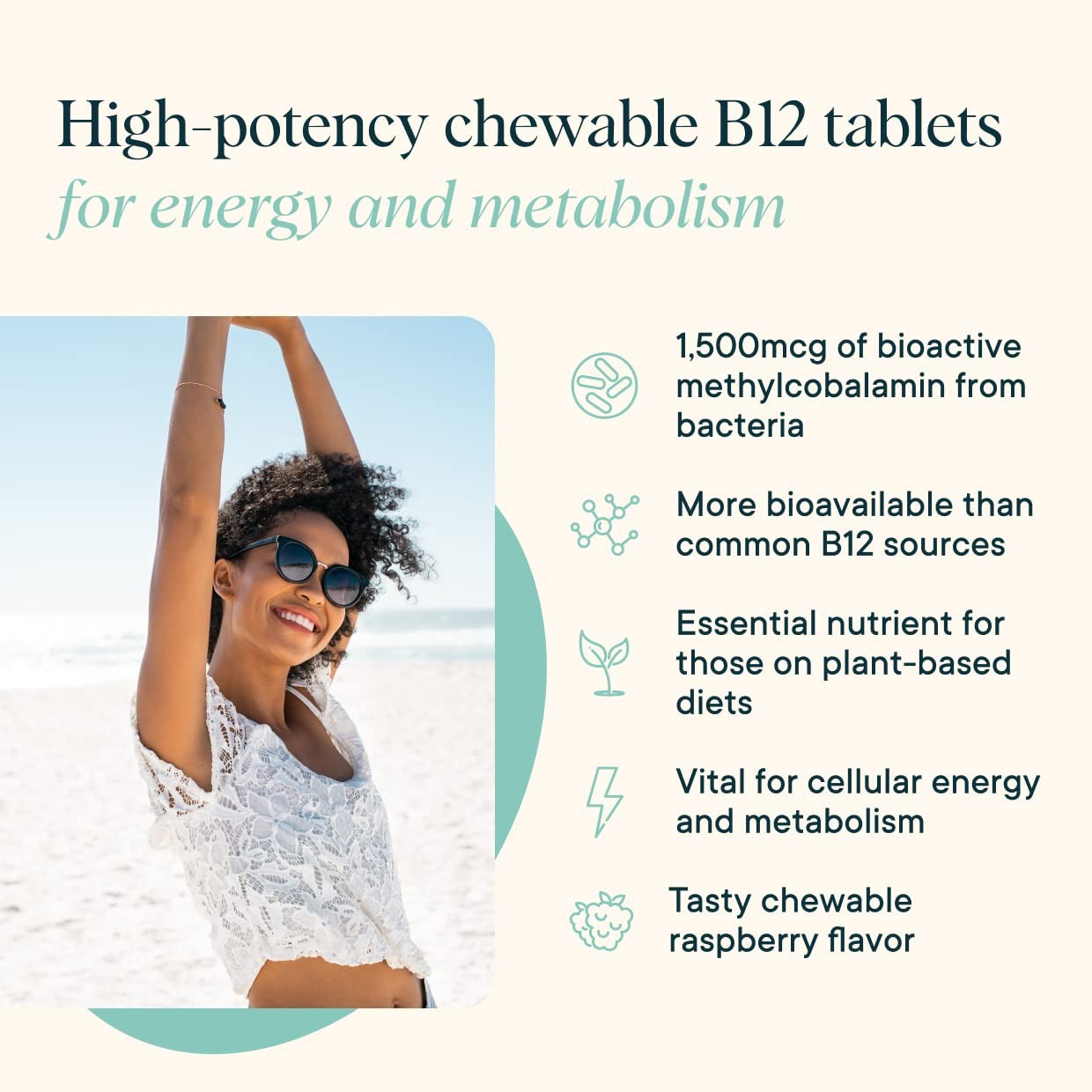Ora Organic Vitamin B12 1500mcg PlantBased methylcobalamin for Adults Natur…