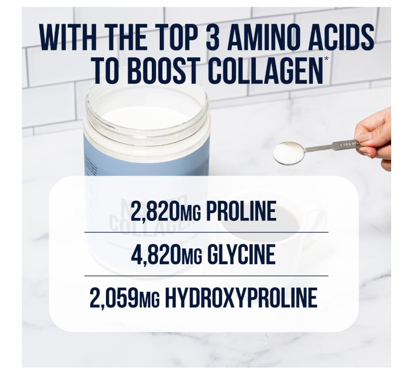 Naked Collagen Advanced 1.3lb Peptides Hyaluronic Acid Vitamin C Grass Fed Keto