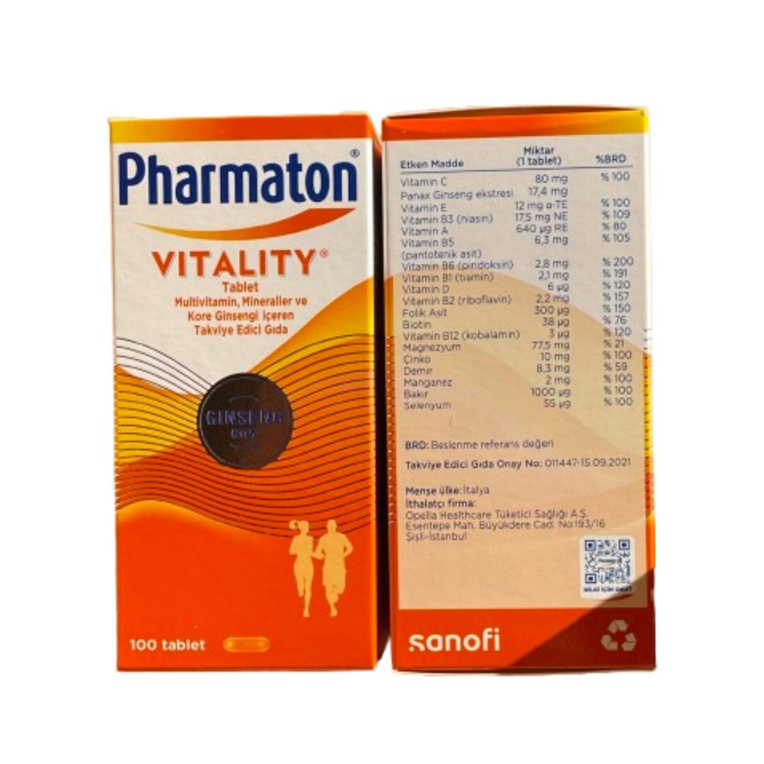 Pharmaton Vitality Multivitamins & Minerals 100 Caplets EXP-12/2025