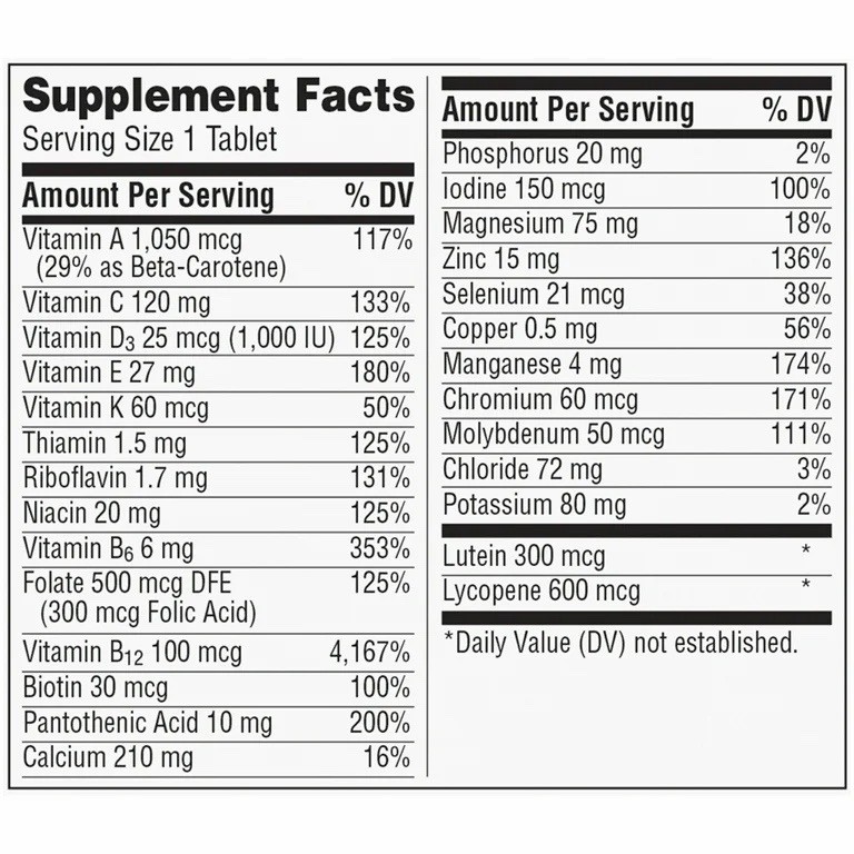 Centrum Silver Mens 50 Plus Multivitamin With Vitamin B & D3, 100 Count EXP 1/28