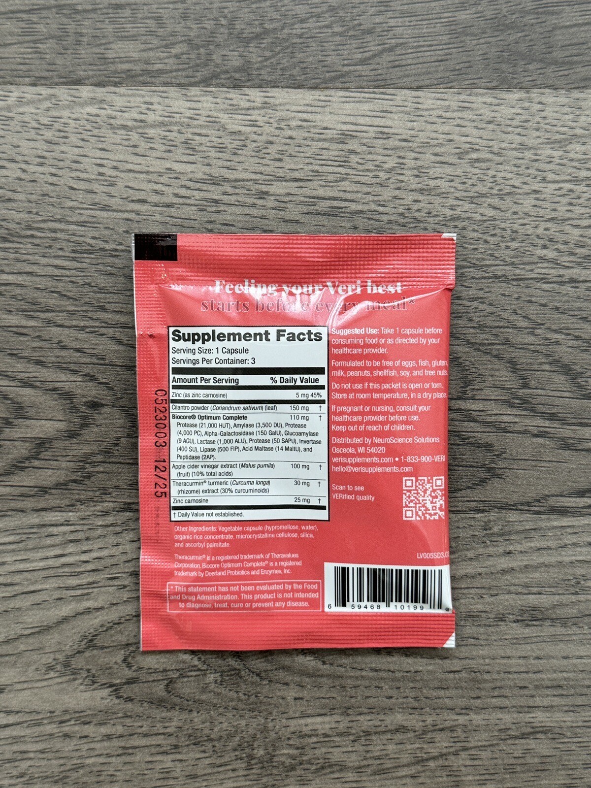 Veri Supplements Digested Anytime Blend Pre-Meal Digestive Support (15 servings)