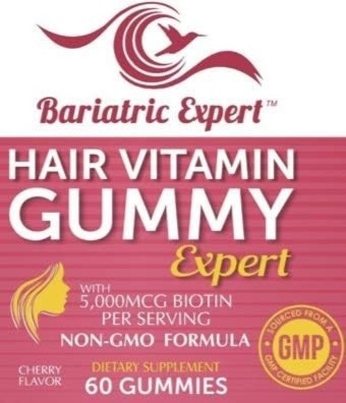 Bariatric Expert Hair Vitamin Gummies Fast-Melting Formula 60 Count Adult
