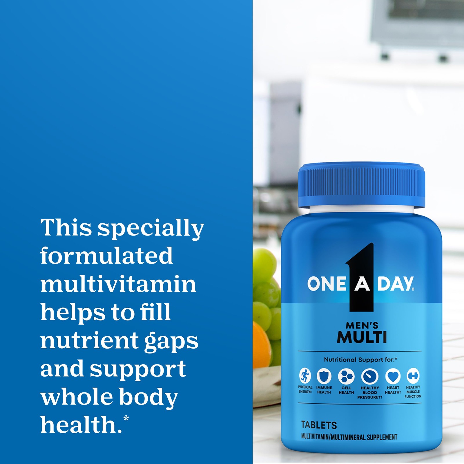 One A Day Multivitamin for Men Daily Mens Multivitamins with Vitamin D, Zinc…