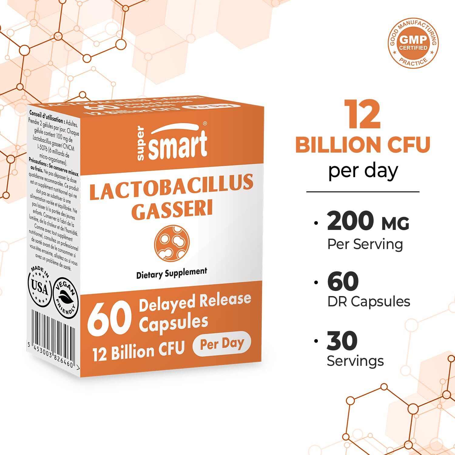 Supersmart – Lactobacillus Gasseri 12 Billion CFU per Day – Probiotic Supplem…