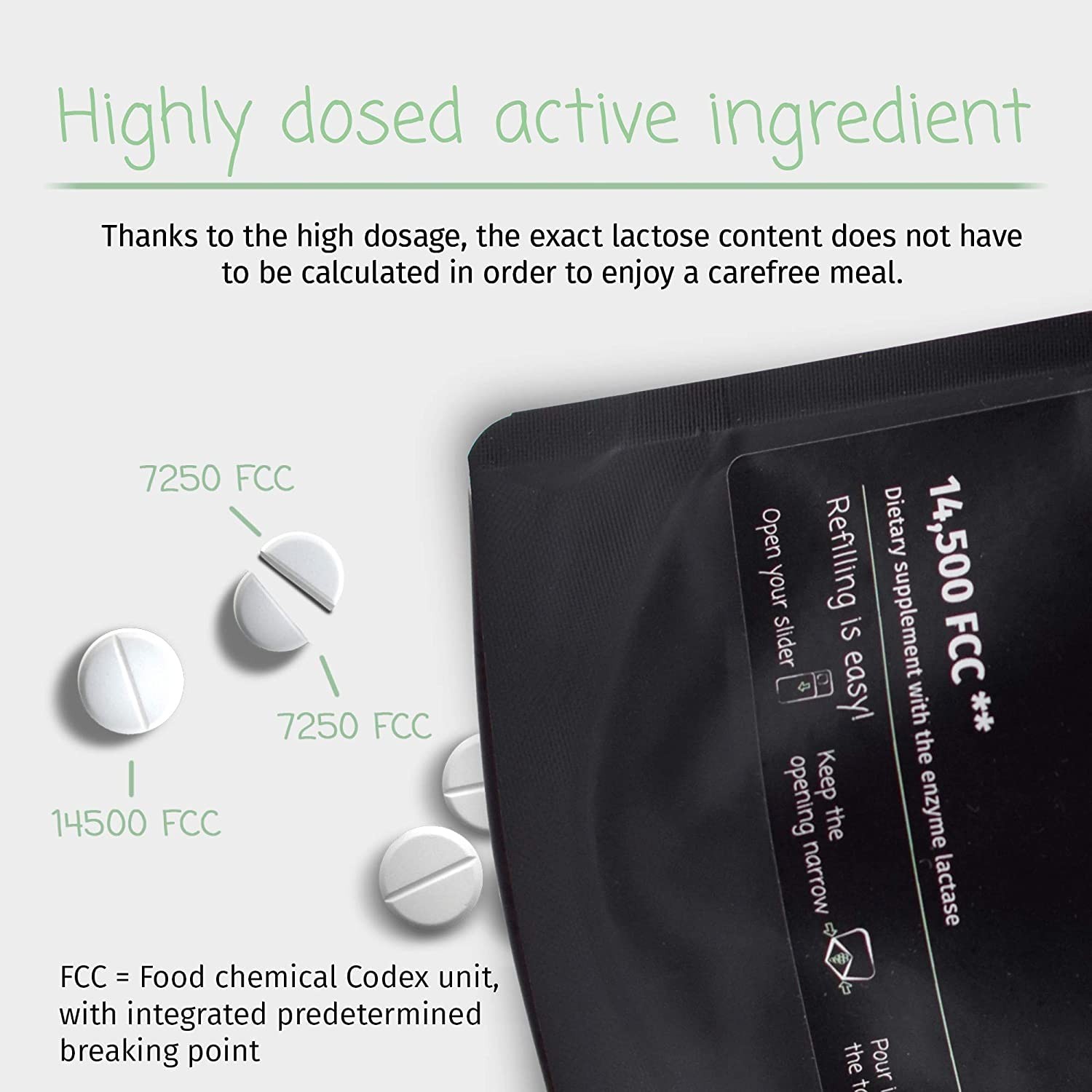 Lactase Pills 14,500 I 45 Pieces I Powerful Lactase Enzymes for Lactose Intol…