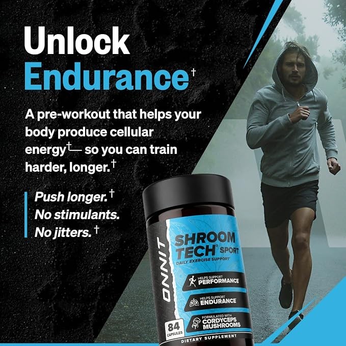 ONNIT Shroom Tech Sport Pre-Workout Energy Support Supplement Capsules, 84 ct