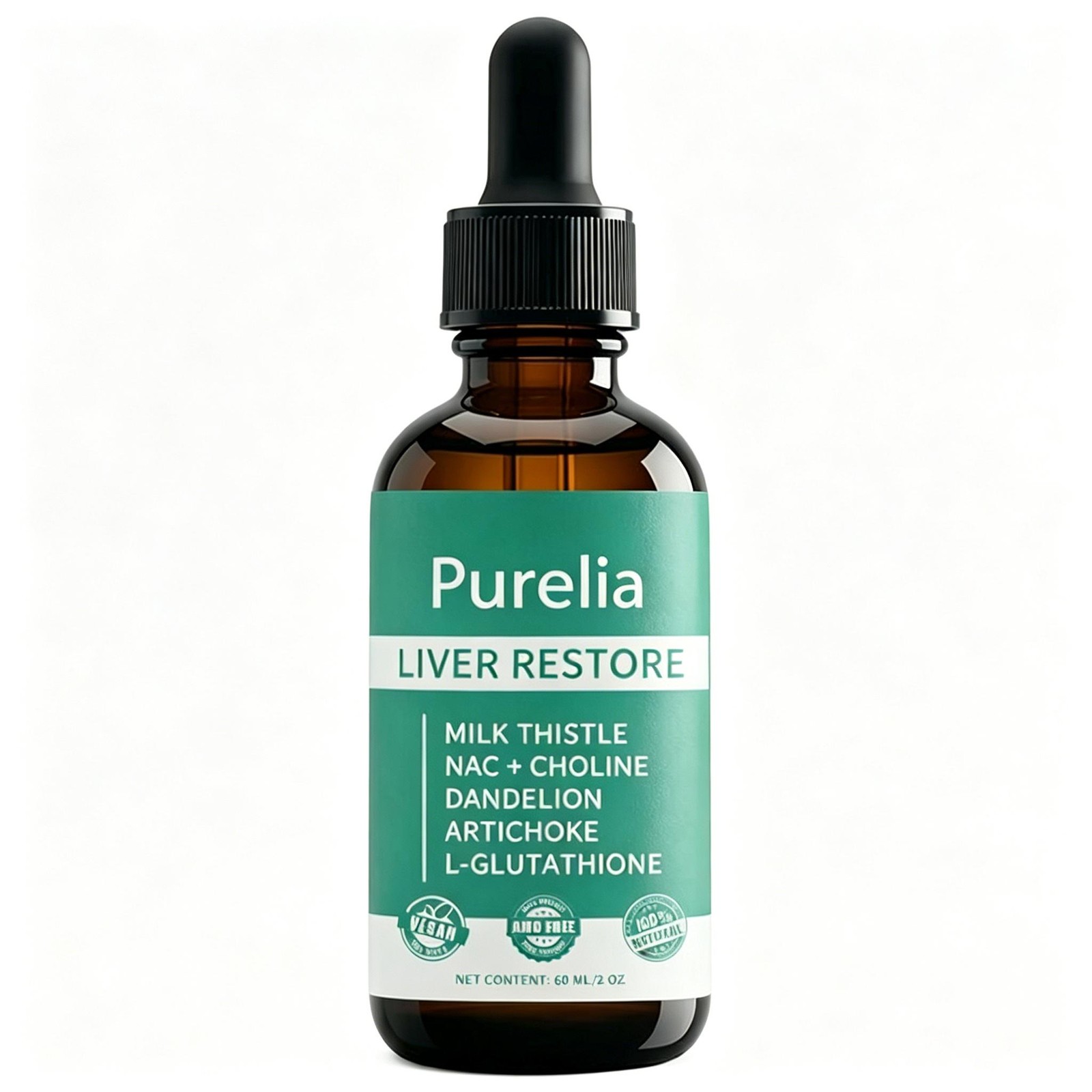 Purelia Liver Restore, Complete Liver Support Supplement with Milk Thistle, Dand