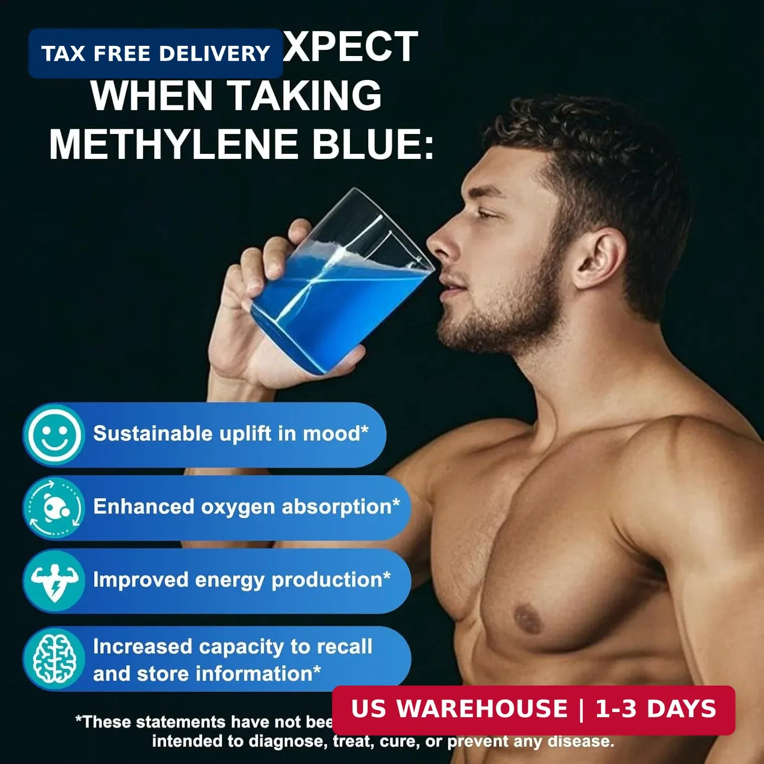 Blue Supplement – Pharmaceutical Grade, 2 FL OZ, 1% USP Grade, Liquid