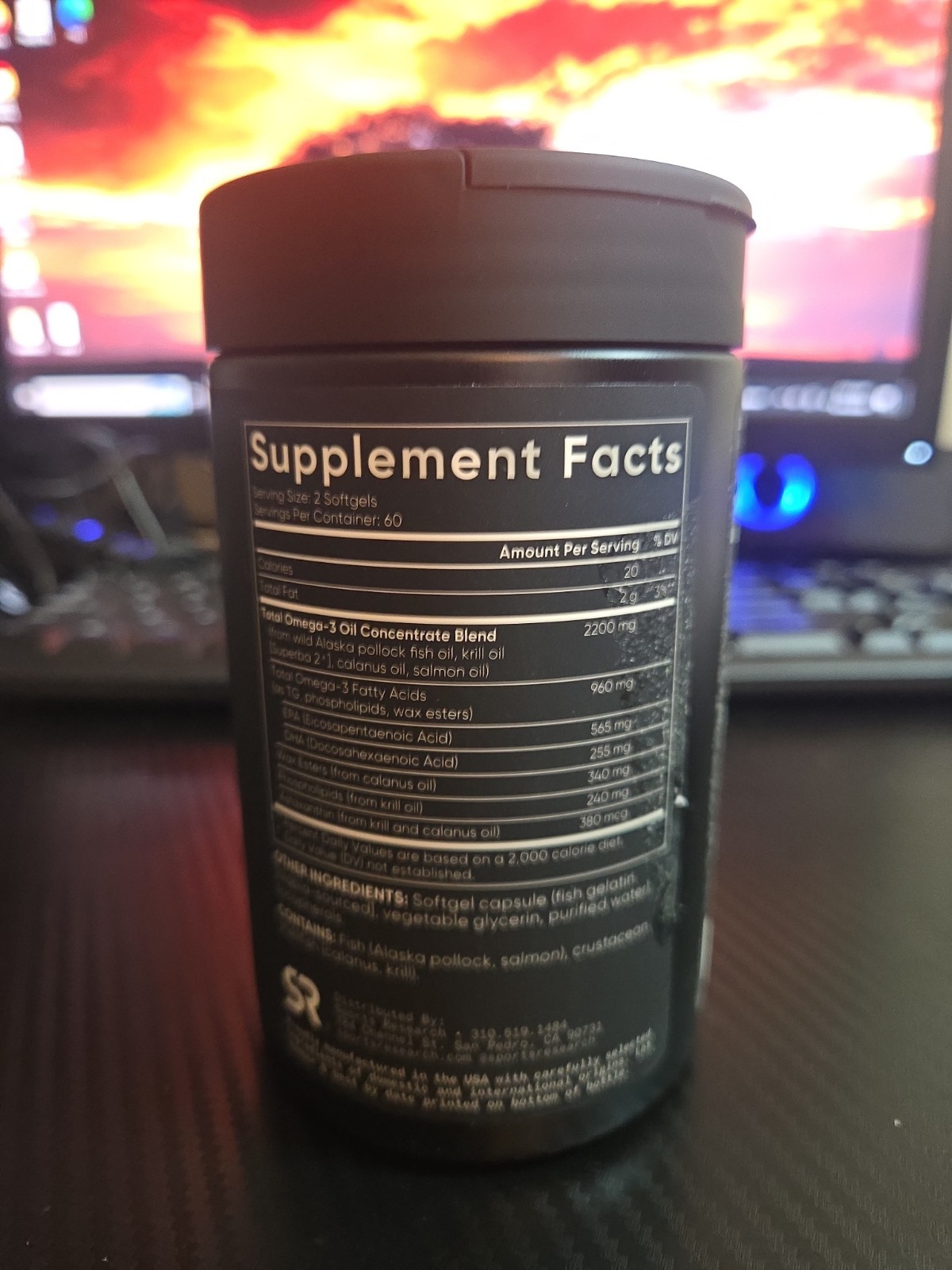 Sports Research Omega-3 Softgels 120ct 2200mg, Full-Spectrum, Exp 07/28, Non-GMO