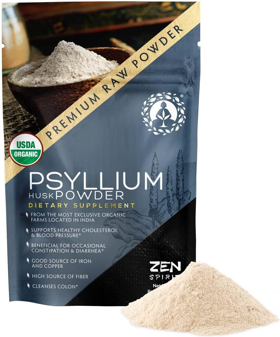 Organic Psyllium Husk Powder – Premium Indian Natural Soluble Fiber Supplement,