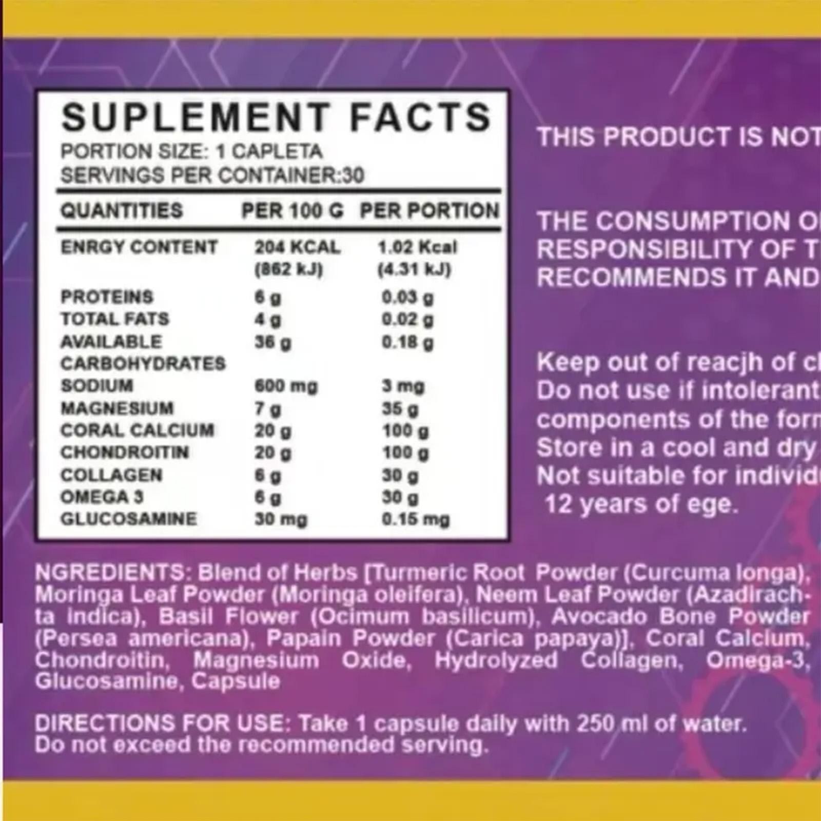 2 Pack Ultra Advance Vitamin & Mineral Supplement 30 Capsules 500 Mg