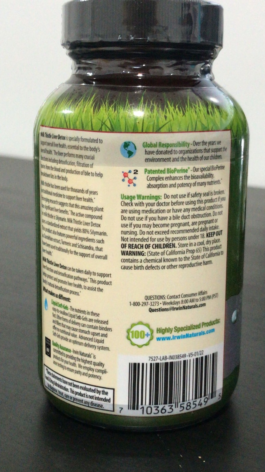 Irwin Naturals Milk Thistle Liver Detox , 60 CT, EXP. 02/2026+ (F4)