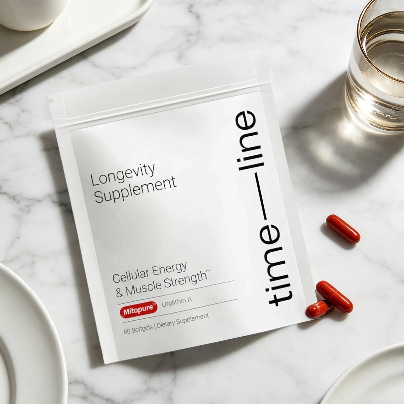 Time-Line Longevity Supplement Urolithin A, 60 Softgels, Muscle Strength Support