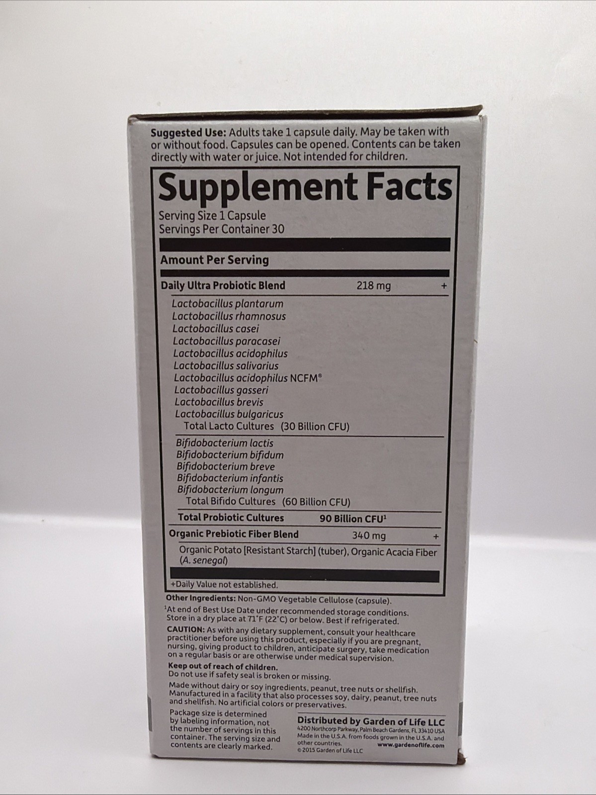 Garden of Life Dr. Formulated Probiotics Once Daily Ultra 90 Billion 30 vegcaps