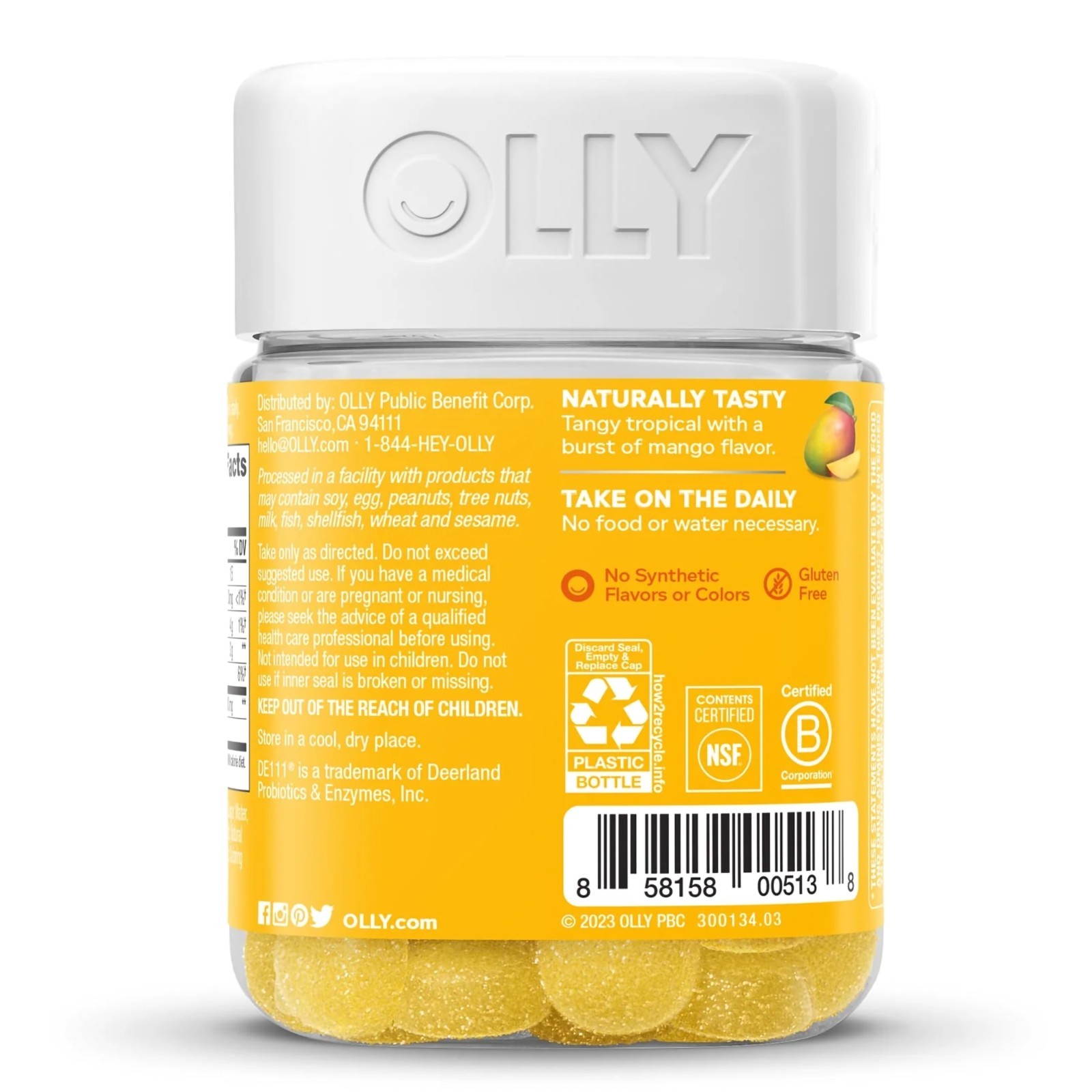 OLLY Probiotic Gummy Immune and digestive health Dietary Supplement, 50 Ct