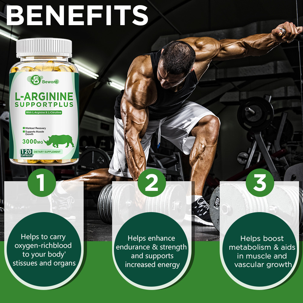 L-Arginine L-Citrulline 3000mg Extra Strength Nitric Oxide & Circulation Boost-