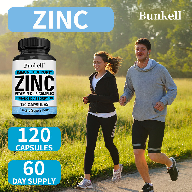 Vitamin C & Zinc Capsules 100mg Complex Supplement Vegetarian 30/60/120 Capsules
