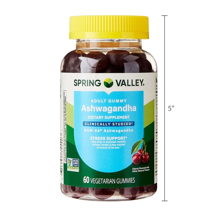 3 Pack Spring Valley Ashwagandha Gummies Cherry Stress Support 60 Count