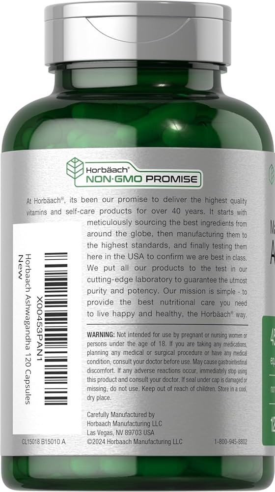 Ashwagandha Capsules | 4500 mg | 120 Count | by Horbaach