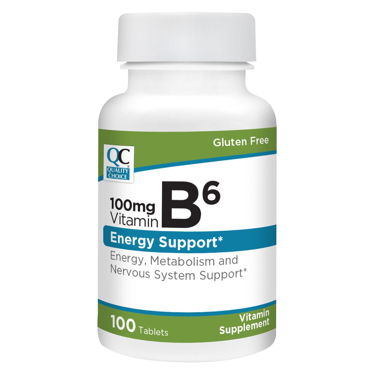 Quality Choice 100mg Vitamin B6 Energy Support Tablets, 100 Count – Pack of 1