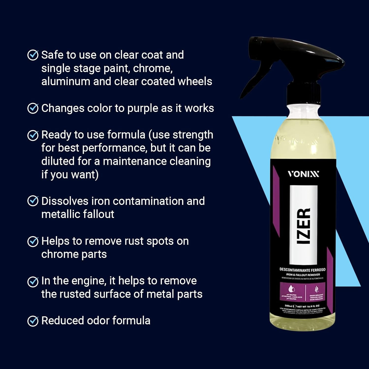 Izer Iron Remover Spray | Ph-Neutral, Non-Acidic Formula | Easy Application | Re
