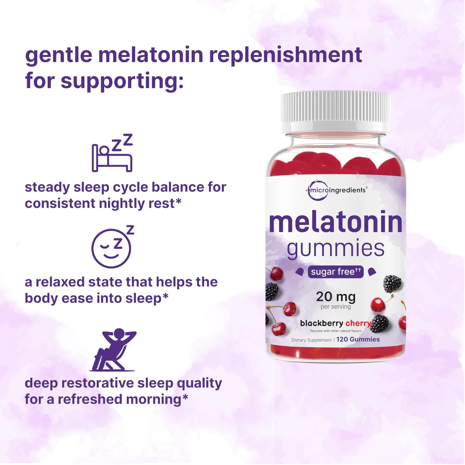 Micro Ingredients Melatonin 20mg Gummies for Adults, 120 Count (Pack of 1)
