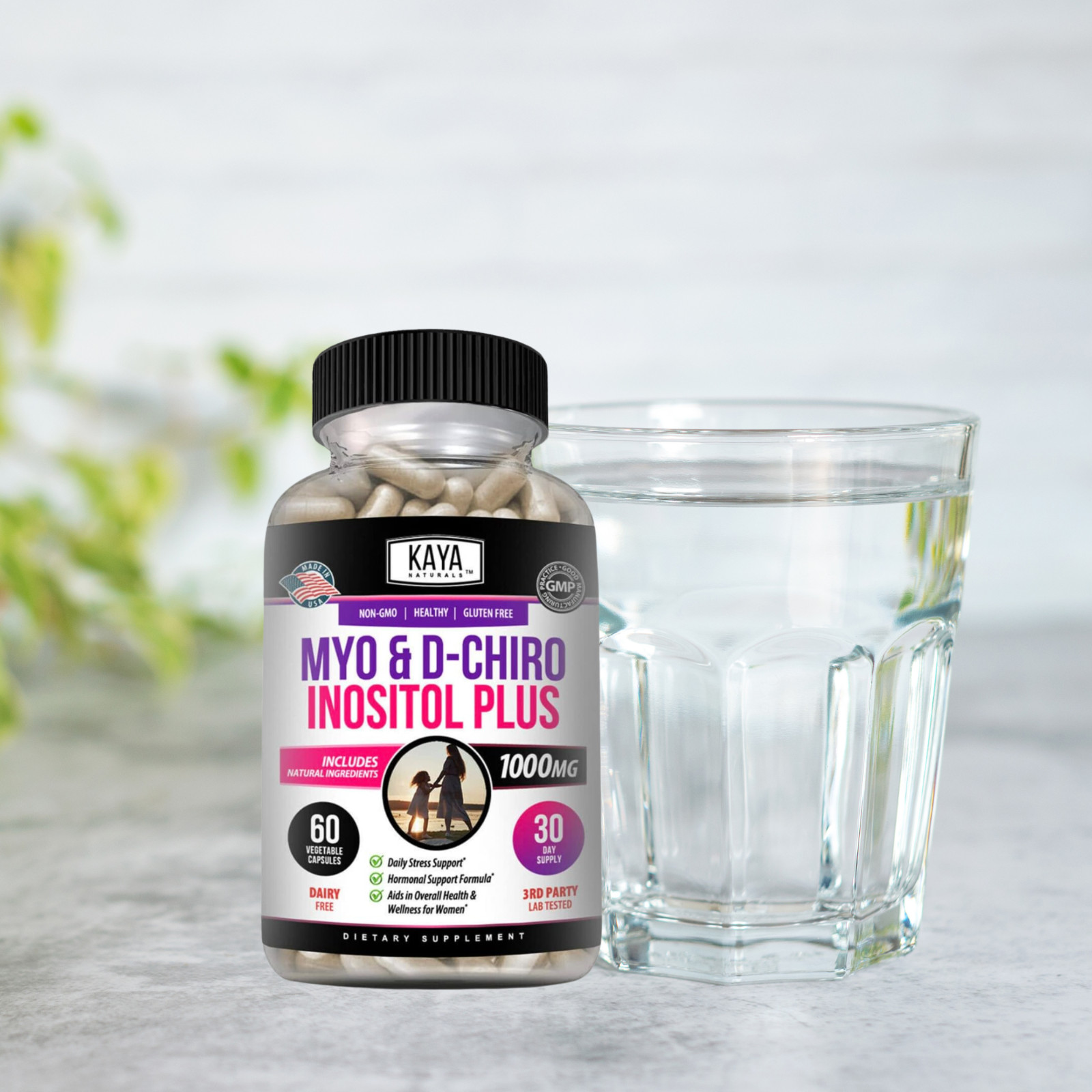 Myo & D-Chiro Inositol Plus 60ct, Women Hormone Support, Manage Stress