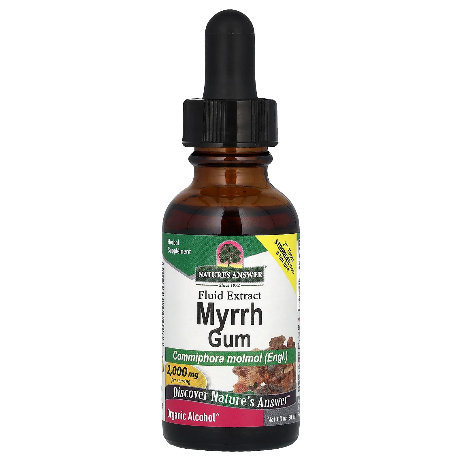 Nature s Answer Myrrh Organic Alcohol 2 000 mg 1 fl oz 30 ml Gluten-Free, GMP