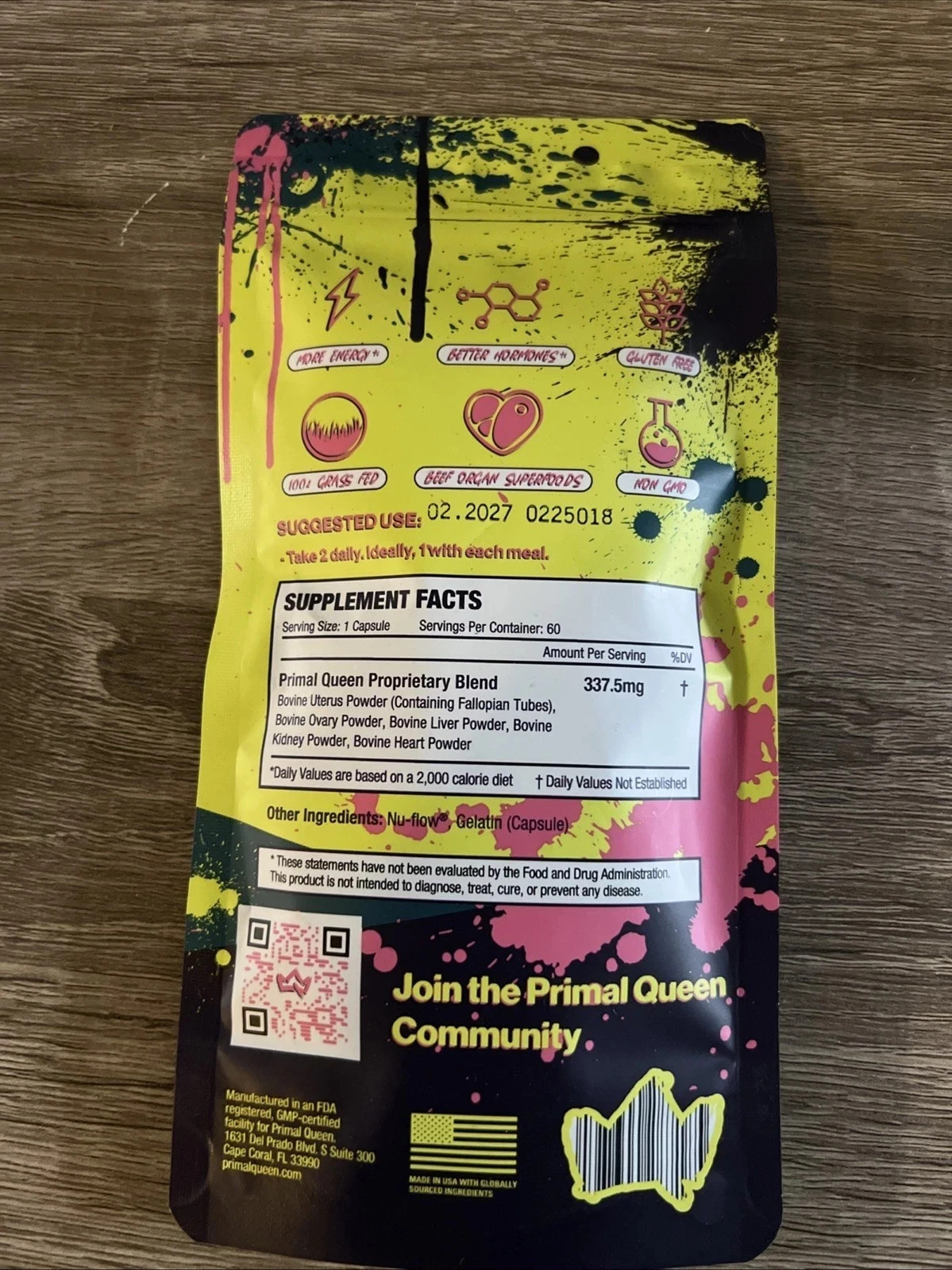 Primal Queen Beef Organ Supplement for Women 60ct – 1 MONTH SUPPLY!