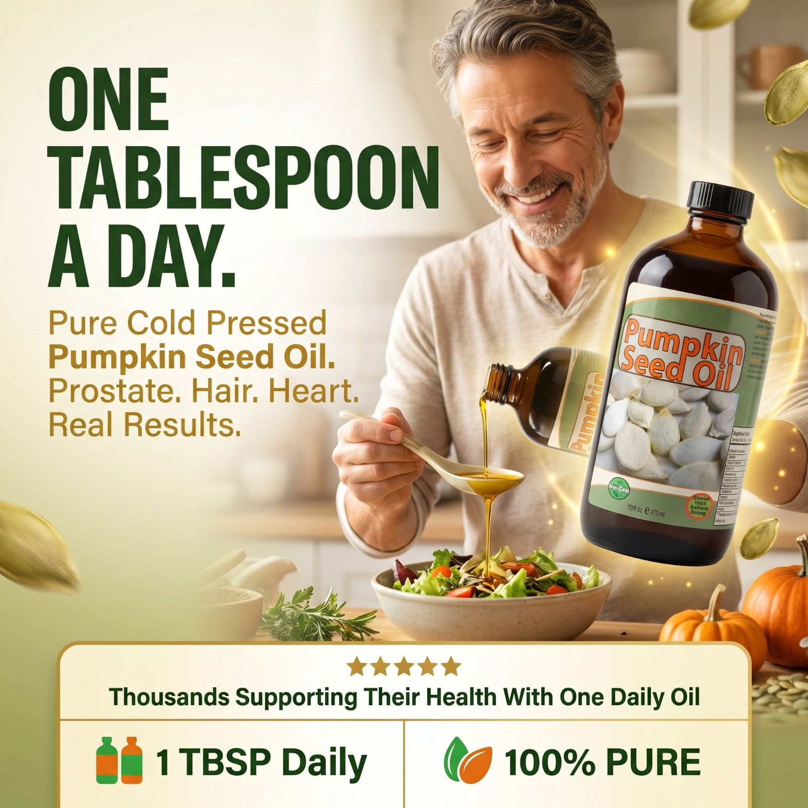 PUMPKIN SEED OIL – Pure Cold Pressed, Bladder & Heart Health Hair Growth – 16oz
