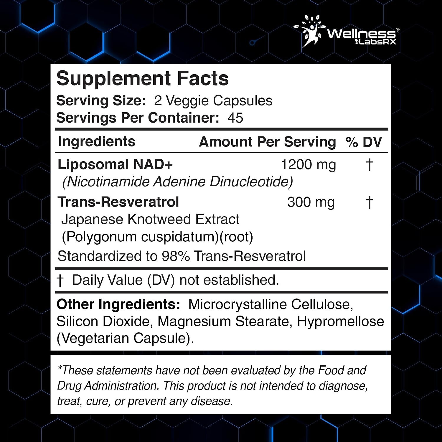Wellness LABSRX Liposomal NAD Supplement, 1500mg V7