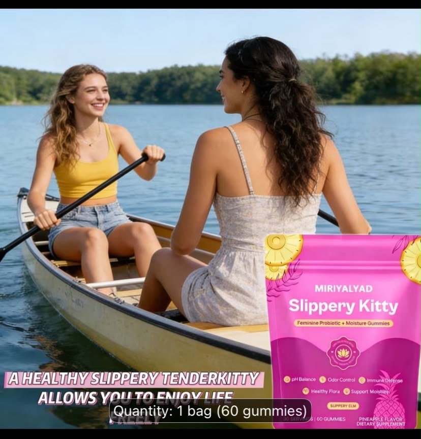 1pk Slippery Kitty Women’s Probiotic Gummies 60counts Pineapple Flavor Glue Free