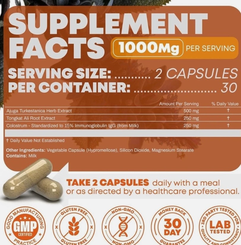 Capsules) Turkesterone 3PCS & Recovery Supplement Lean Muscle Growth 1000mg(60